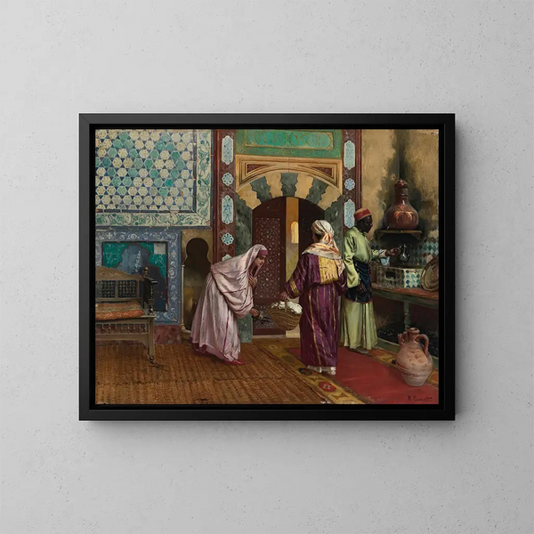 Le Hammam - Rudolf Ernst — gerahmtes Bild an der Wand
