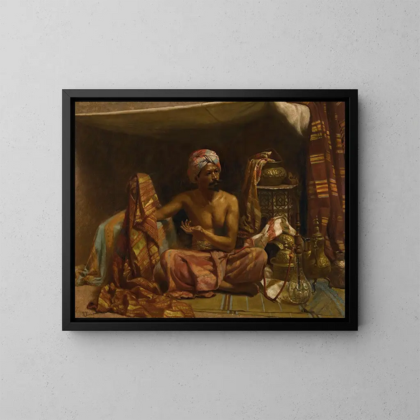 Der Teppichhändler - Rudolf Ernst — gerahmtes Bild an der Wand
