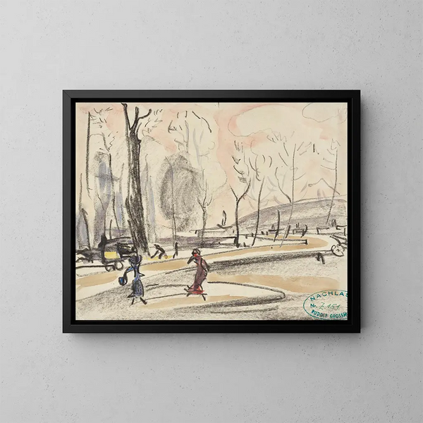 Straße im Herbst - Rudolf Grossmann — gerahmtes Bild an der Wand