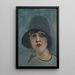 Portrait einer Dame mit Hut - Rudolf Kremlička — gerahmtes Bild an der Wand