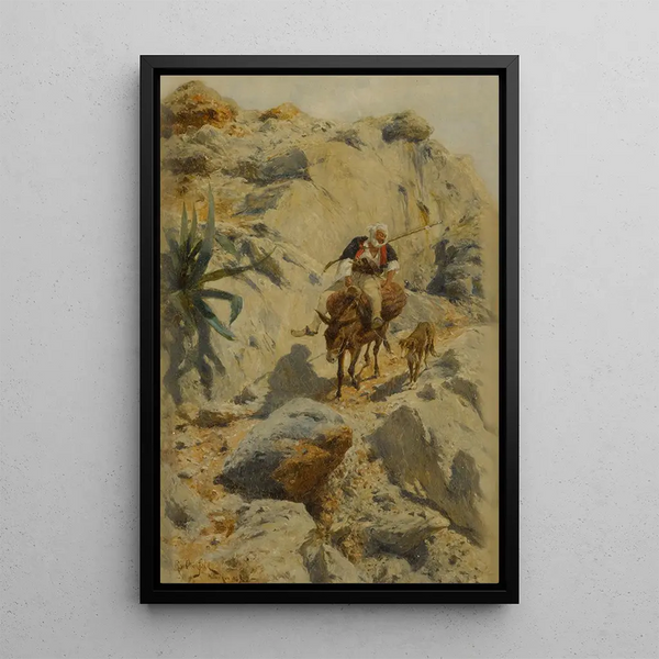 Kavallerie des Wüstenreiters und seines treuen Begleiters - Rudolf Otto von Ottenfeld — gerahmtes Bild an der Wand