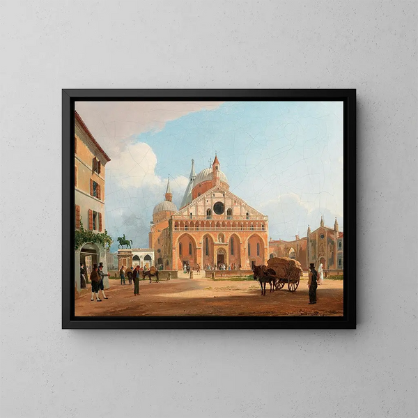 Ansicht der Basilika Saint-Antoine de Padoue - Rudolf von Alt — gerahmtes Bild an der Wand
