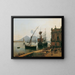 Der Hafen von Neapel mit dem Vesuv - Rudolf von Alt — gerahmtes Bild an der Wand