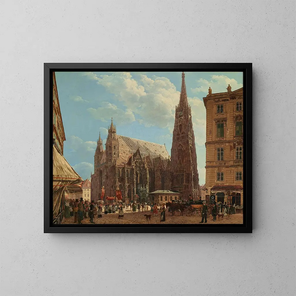 Die Kathedrale Saint-Étienne in Wien - Rudolf von Alt — gerahmtes Bild an der Wand