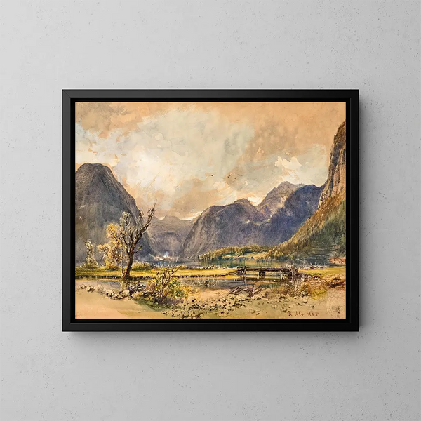 See von Hallstatt - Rudolf von Alt — gerahmtes Bild an der Wand