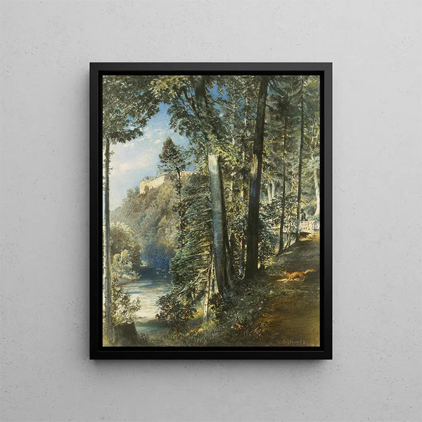 Château Grätz Bei Troppau Château de Hradec Moravie - Rudolf von Alt — gerahmtes Bild an der Wand
