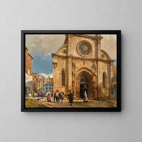 Die Kathedrale Saint-Jacques von Šibenik - Rudolf von Alt — gerahmtes Bild an der Wand