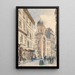 Der Fleischmarkt in Wien mit der griechisch-orthodoxen Kirche der Heiligen Dreifaltigkeit - Rudolf von Alt — gerahmtes Bild an der Wand