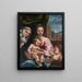 Jungfrau mit Kind mit dem jungen heiligen Johannes dem Täufer und der heiligen Katharina von Siena - Rutilio Manetti — gerahmtes Bild an der Wand