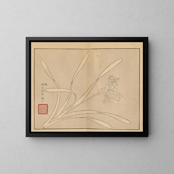 Sakai Hoitsu, Blumen- und Vogelmalerei, Pl10 - Sakai Hōitsu — gerahmtes Bild an der Wand