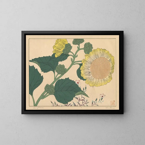 Sonnenblumen - Sakai Hōitsu — gerahmtes Bild an der Wand