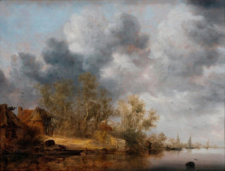 Salomon van Ruysdael - A Dutch Riverbank.webp