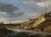 Ein weites Landschaft mit Vieh und ihren Hirten, die einer teilweise überschwemmten Landstraße folgen - Salomon van Ruysdael — Ansicht des Kunstwerks