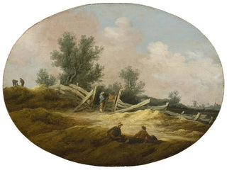 Salomon van Ruysdael - Landscape with a Wooden Fence and Figures.webp