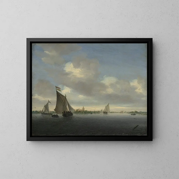 Marine-Gemälde - Salomon van Ruysdael — gerahmtes Bild an der Wand