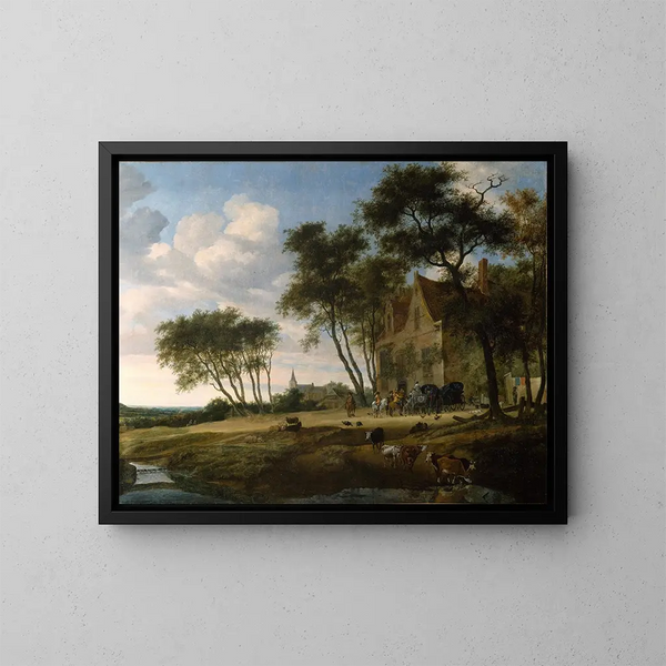 L'Arrêt - Salomon van Ruysdael — gerahmtes Bild an der Wand