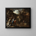 Szene aus der griechischen Geschichte: Thales lässt den Fluss auf beiden Seiten der lydischen Armee fließen - Salvator Rosa — gerahmtes Bild an der Wand