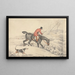 Jagd auf die Hetzjagd, Reiter und Hundepaar, das in einen Busch eintritt - Samuel Alken — gerahmtes Bild an der Wand