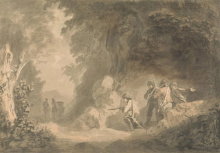 Samuel Davis - Continental Scene Brigands in Ambush Awaiting a Coach.webp