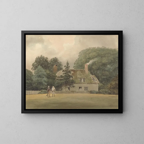 Cottage im Park von Ayot St Lawrence, Hertfordshire - Samuel Davis — gerahmtes Bild an der Wand