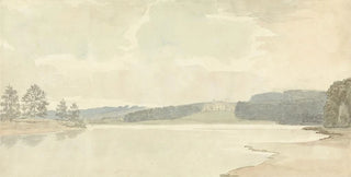 Samuel Davis - River Scene with a Country House in Distance.webp