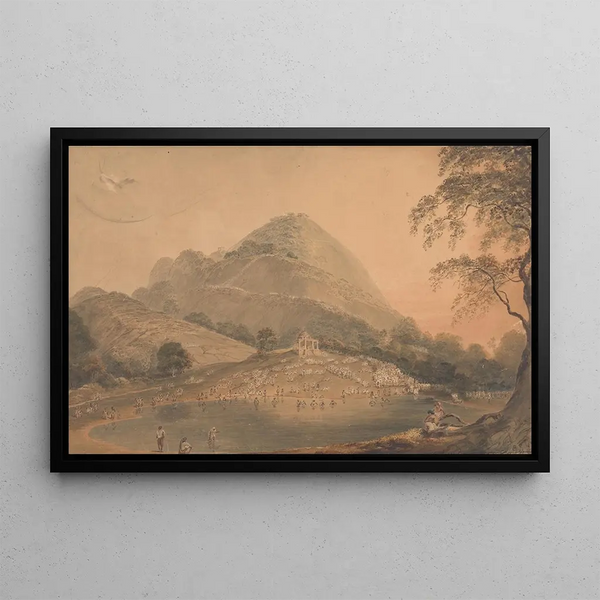 Das jährliche Ressort der Hindus am Mundar Hill bei Bhagulpore Bhagalpur - Samuel Davis — gerahmtes Bild an der Wand