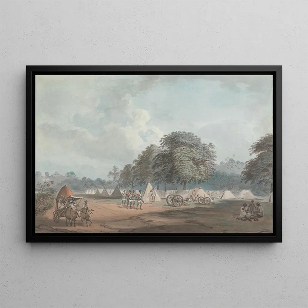 Les Hur Rangers campés à Colgong - Samuel Davis — gerahmtes Bild an der Wand