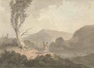 Samuel Davis - Two Men with Telescope Looking Across A River.webp