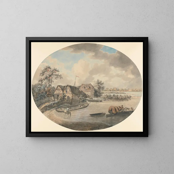 Mühle am Avon, Pershore, Worcestershire - Samuel Hieronymus Grimm — gerahmtes Bild an der Wand