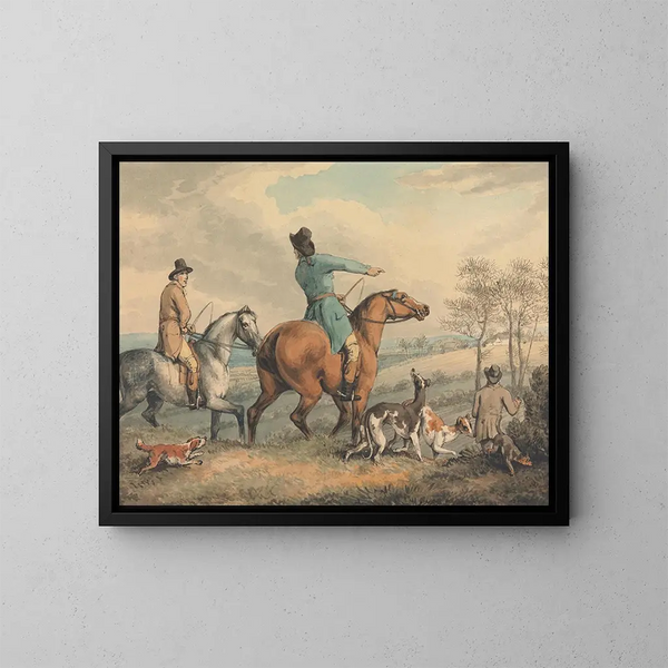 Mise en scène de la chasse - Samuel Howitt — gerahmtes Bild an der Wand
