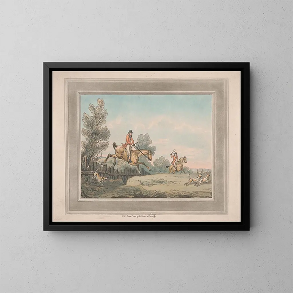 Jagd auf die Hetzjagd - Samuel Howitt — gerahmtes Bild an der Wand
