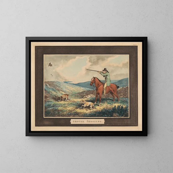 Schießen auf den Fasan - Samuel Howitt — gerahmtes Bild an der Wand