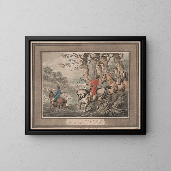 Im gefährlichen Flusslauf - Samuel Howitt — gerahmtes Bild an der Wand