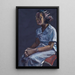 Junge Frau in blauem Kleid - Samuel Joseph Brown Jr — gerahmtes Bild an der Wand