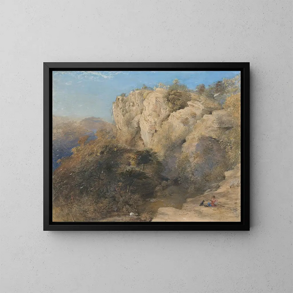 Felsenlandschaft im Land Wales - Samuel Palmer — gerahmtes Bild an der Wand