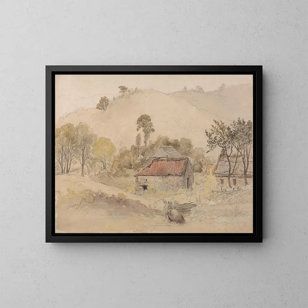 Les Granges - Samuel Palmer — gerahmtes Bild an der Wand