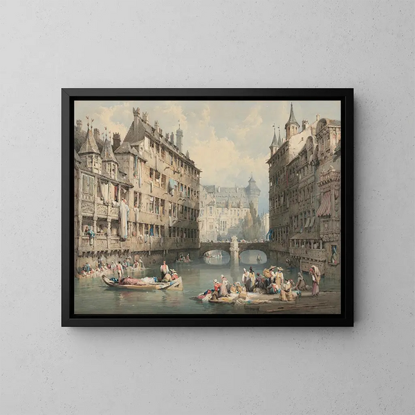 Ansicht von Nürnberg - Samuel Prout — gerahmtes Bild an der Wand