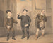 Eine Theaterszene mit drei Schauspielern - Samuel de Wilde — Ansicht des Kunstwerks