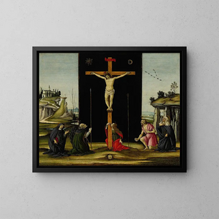 Sandro Botticelli - Christ on the Cross adored by Saints Monica Augustine Mary Magdalen Jerome and Bridget of Sweden.webp