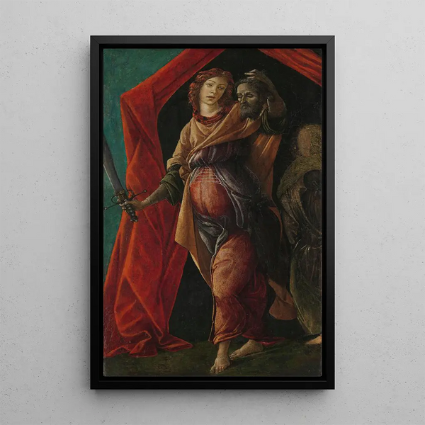 Judith mit dem Kopf des Holofernes - Sandro Botticelli — gerahmtes Bild an der Wand