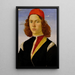 Portrait eines jungen Mannes - Sandro Botticelli — gerahmtes Bild an der Wand