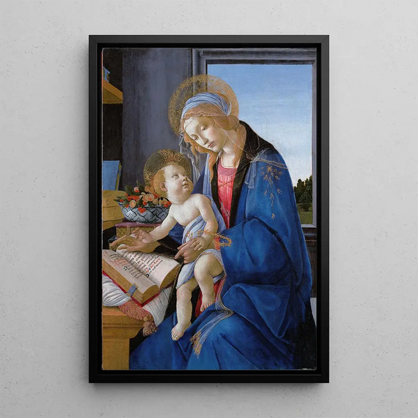 Die Jungfrau mit Kind, Die Madonna des Buches - Sandro Botticelli — gerahmtes Bild an der Wand