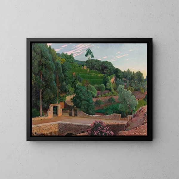 Amphithéâtre vert, vue des jardins de Sa Coma - Santiago Rusiñol — gerahmtes Bild an der Wand