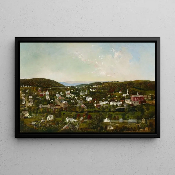 Winsted Connecticut - Sarah E Harvey — gerahmtes Bild an der Wand
