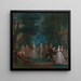 Szene in einem Park mit Figuren der Commedia dell'Arte - Marcellus Laroon der Jüngere — gerahmtes Bild an der Wand