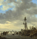 Eisszene in der Nähe eines Holzbeobachtungsturms - Jan van Goyen — Ansicht des Kunstwerks