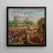 Szene auf dem Markt und Predigt des Scharlatans - Enrico Albricci — gerahmtes Bild an der Wand