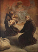 Saint Félix Cantalicio mit dem Jesuskind und Gott dem Vater - Schule von Madrid — Ansicht des Kunstwerks