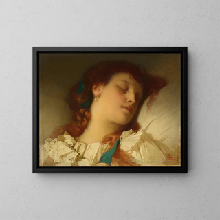 Mädchen im Schlaf - Sebastian Luz — gerahmtes Bild an der Wand