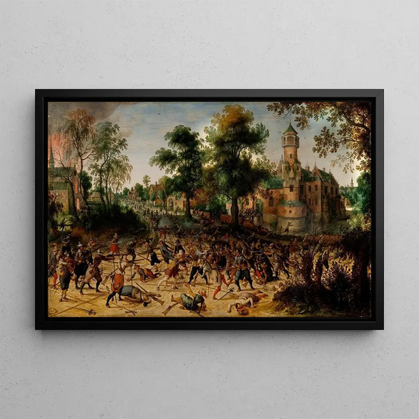 Saccage d'une ville - Sebastian Vrancx — gerahmtes Bild an der Wand